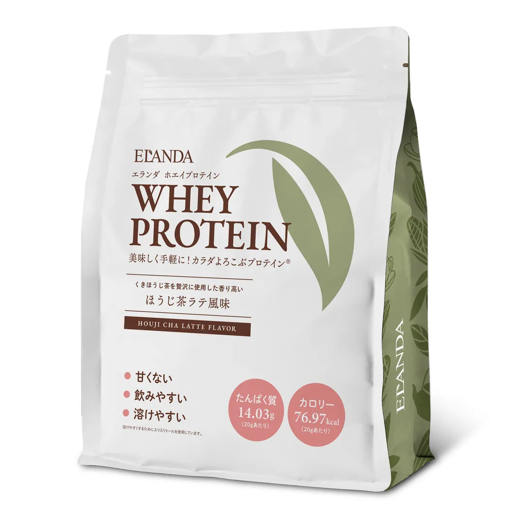 エランダ ホエイプロテイン 甘くないほうじ茶ラテ風味320g